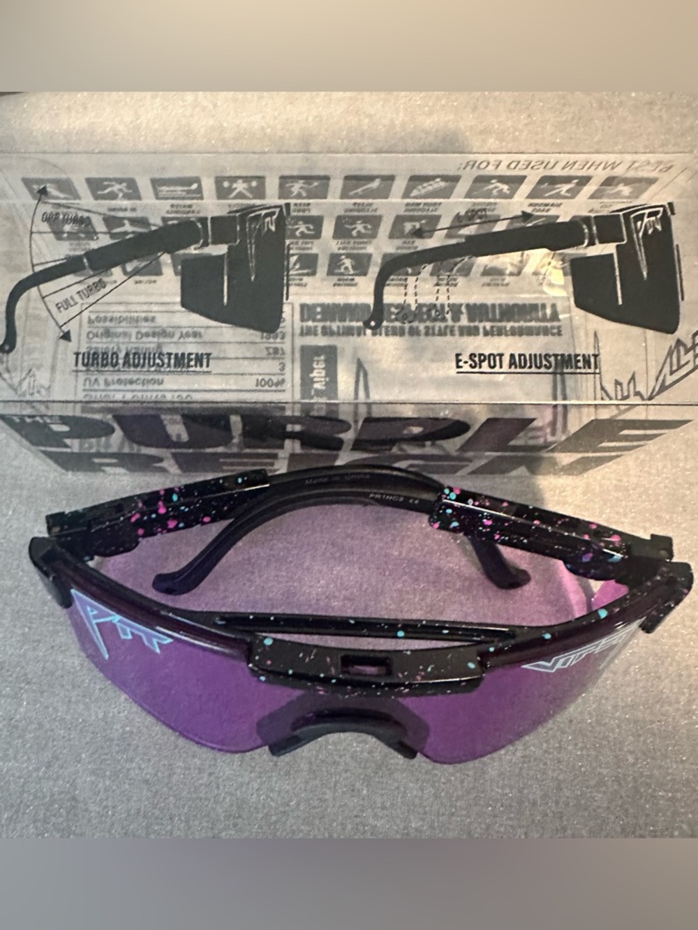 Pit Viper Purple Mirrored Sports Sunglasses - Picture 2 of 3